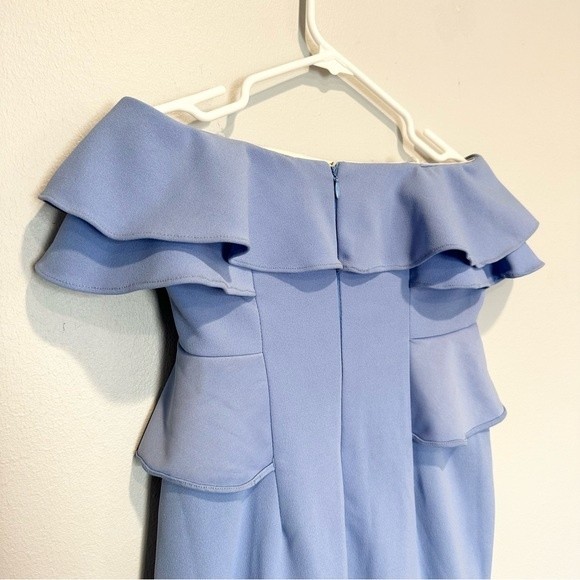 Alexia Admor Lia Ruffle Strapless Sheath Dress, Baby Blue, Size 2 - Picture 6 of 9